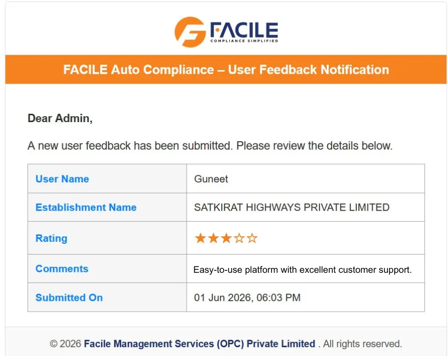 Facile Client Feedback 9